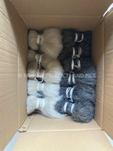 Paquetes de cabello de yak lavado crudo 2025 al por mayor 100% cabello de cola de yak Color gris natural 6'' - Product Image 4