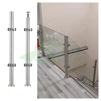 Rampe d'escalier en verre de conception moderne, montée au sol, balustrade de balcon en acier inoxydable 304 316 pour villas
