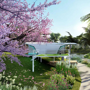 Eco-<span class=keywords><strong>Treehouse</strong></span> Resort Package Structure en acier Auvent Passerelles reliant les unités de plancher en verre avec vue panoramique sur la villa - Product Image 1