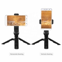 Mini trépied portable 2-en-1 avec poignée rotative, clip E, support de téléphone portable et support de table en plastique durable