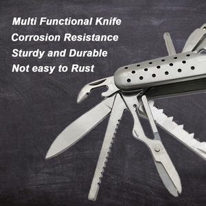 Navaja Multiusos de Acero Inoxidable, Cuchillo Multifuncional EDC para Exteriores, Llavero con Tijeras y Abrebotellas, Proveedor de Fábrica - Product Image 4