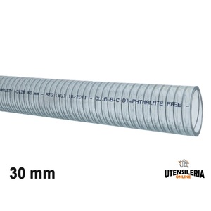 ALIMPOMP/TOTAL PU OIL 30mm (60m) tuyau en PVC alimentaire avec spirale - Product Image 1