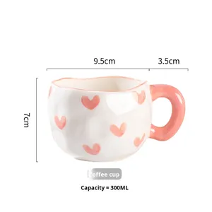Mignon Girly Cartoon Design 300ml Tasse à café et soucoupe Ensemble Tasse à café jetable en céramique de porcelaine pour cadeaux d'affaires - Product Image 2