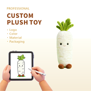 TOBTOYS Peluche Radis Série Légumes, Coussin en Coton PP, Jouets 11-30cm, Compagnon de Sommeil Unisexe pour Bébé, Décorations de Pâques - Product Image 1