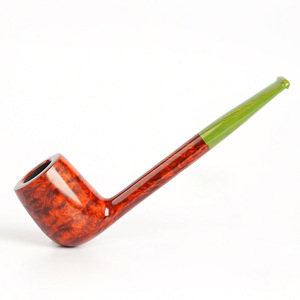 Bent Tobacco Pipe Briar Sandalwood Long Handle Handcrafted Smoking Pipe - Product Image 1