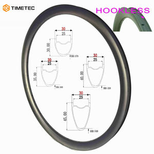 Velg Karbon Gravel Ringan Tanpa Cat 700C T800 <span class=keywords><strong>Hookless</strong></span> Lebar Internal 25mm 30mm 35mm 40mm 45mm 50mm Kedalaman untuk Sepeda Balap - Product Image 1