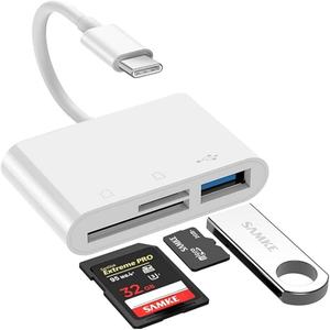 USB 3.1 USB-C TF Card 3 en 1 Type C Lecteur de <span class=keywords><strong>carte</strong></span> pour <span class=keywords><strong>iPhone</strong></span> Huawei USB 3.0 SD <span class=keywords><strong>Carte</strong></span> mémoire Caméra pour ordinateur portable U Disk - Product Image 1