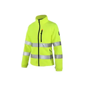 Costom pakaian keselamatan kerja visibilitas tinggi bulu pakaian pelindung Hi Vis jaket reflektif