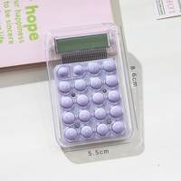 Mini calculatrice couleur bonbon, mignonne, silencieuse, portable, à piles bouton, 8 chiffres, design élégant, calculatrice de poche pour étudiant