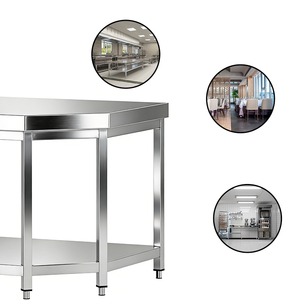 Mesa de trabajo pentagonal de acero inoxidable 201 para escaparate, exhibidor de esquina para tienda, estante de mercancía, mesa de trabajo - Venta directa de fábrica - Product Image 4