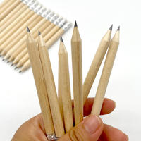 Crayon de golf hexagonal miniature en bois naturel de 3,5 pouces, personnalisé avec logo promotionnel, en gros, pas cher, avec mine noire, pour le bureau et l'école