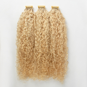 Grande Promotion Extensions de Cheveux Bouclées Double Drawn 6D Deuxième Génération Machine, Extensions 6D Cheveux Humains Européens - Product Image 2