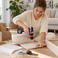 Perceuse sans fil 16,8 V avec moteur à balais, couple élevé 60 N.m, 23 vitesses variables, 2000 tr/min, tournevis électrique de qualité industrielle pour le bricolage et l'OEM