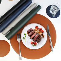Vente en gros de sets de table en cuir rectangulaires classiques personnalisés, écologiques, livraison rapide, élégants, luxueux, imperméables, lavables