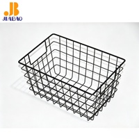 Panier de rangement en fil métallique noir JB pour fruits et légumes avec poignée pour accessoires de cuisine