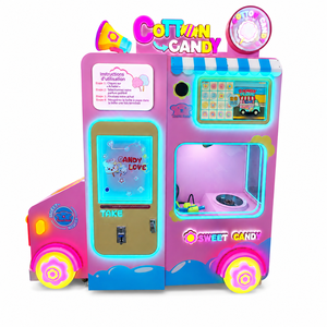 Automatic Cotton Candy Machine Commercial Vending Kiosk With Colorful Lighting And Vehicle Shaped Cabinet Design - Product Image 3