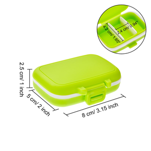 Boîte à pilules rectangulaire portable multifonctionnelle anti-poussière en PP avec compartiments indépendants et verrou de sécurité - Product Image 5