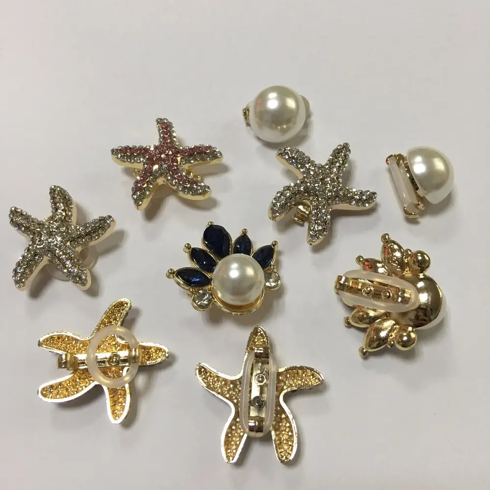 Clips de sandales en strass, pinces pour tongs, accessoires décoratifs, nouveau design, personnalisé, à la mode