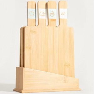 Bamboo Wooden Cutting Board <b>Set</b> Rectangle 20x9x33cm Double Sided Kitchen Chopping Block For Fruit Vegetable Prep - Product Image 1