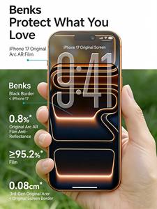 Protector de Pantalla de Vidrio Templado 3D Anti-Reflejante Benks AR para iPhone Serie 16 y 17 - Product Image 6
