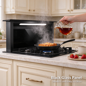 <span class=keywords><strong>Hotte</strong></span> aspirante électrique <span class=keywords><strong>professionnelle</strong></span> 700 mm pour cuisine, en acier laminé à froid, avec boîtier en verre, filtre en aluminium, moteur 150W, faible niveau sonore 68dB - Product Image 3