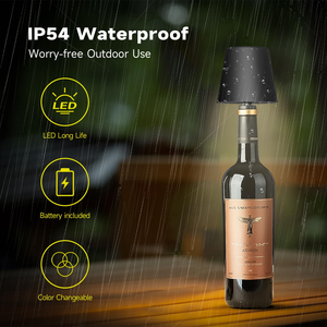 Lampe de table LED rechargeable, lumière décorative en forme de bouteille, lampe de bureau portable à intensité variable, lampe étanche IP54 pour restaurant/maison/bar - Product Image 5