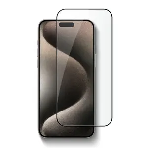 Colla piena di seta di stampa vetro temperato per iPhone 15/15 plus/15 pro/15 pro max protezione dello schermo del telefono