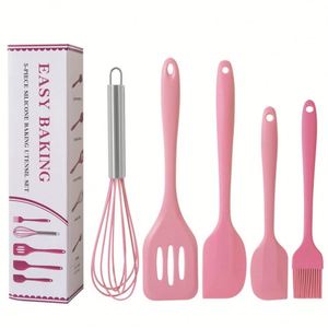 5 Pc <b>Silicone</b> Baking <b>Utensils</b> <b>Set</b> Silicon Non-stick Heat Resistant <b>Silicone</b> Cookware Kitchen <b>Utensil</b> <b>Set</b> - Product Image 1