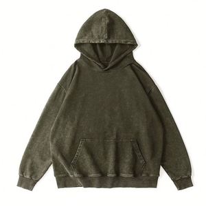 2025 hommes Streetwear Pastel sweat à capuche Y2k haute qualité confort surdimensionné goutte épaules lavage à l'acide sweats à capuche - Product Image 3