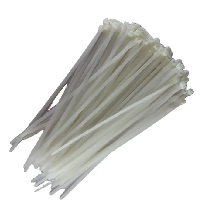 Ikatan Kabel Penguncian Otomatis Panjang Berbeda/Ikatan Kabel Plastik Nilon untuk Penjualan/Ikatan Ritsleting Bungkus Hitam dan Putih