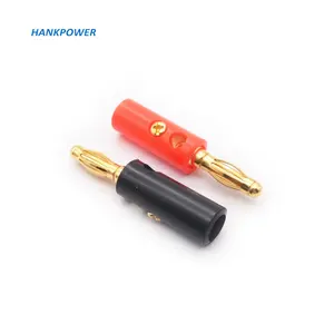 Conector Banana banhado a ouro 4mm Conector de teste Banana vermelho preto 4mm com parafuso