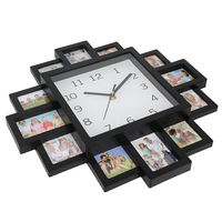 Jam Dinding Analog Kuarsa dengan Bingkai Resin Industri Dua Sisi 12 Foto yang Dapat Disesuaikan untuk Koridor