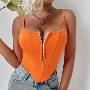 Yicheng 2026 Top Corsetto Estivo da Donna con Chiusura Frontale, Sexy con Spalline Sottili, Bustier in Rete, Top Canotta Carino - Product Image 5