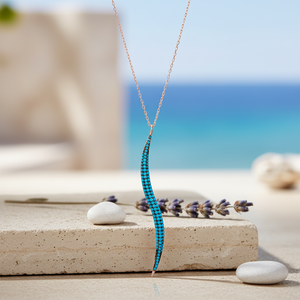 Design géométrique Turquoise Zircon Stone Shape Charm Pendant Turkish Handcrafted 925 Sterling Silver Jewelry - Product Image 3