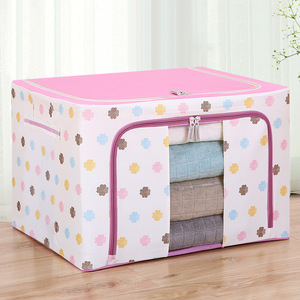 Wholesale Waterproof Moisture-proof Oxford Quilt Storage Box Organizer Bag Large Storage Bag For Clothes With Steel Frame