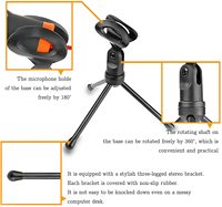 Micrófono de Condensador de Escritorio de Alta Calidad con Conector de 3.5mm, Micrófono con Cable de Plástico para Grabar en PC, Laptop, iPhone y Mac
