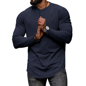 Stock para Comercio Exterior Otoño Invierno 2026, Camiseta Casual de Manga Larga para Hombre, Cuello Redondo, Color Sólido, Corte Ajustado <span class=keywords><strong>212</strong></span> - Product Image 2