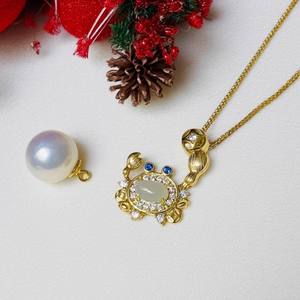 31306 Accesorios de Perlas DIY, Colgante de Plata S925 con Cangrejos Vacíos, Cuentas Redondas de 7-9mm, Fornituras de Joyería para Collar - Product Image 3