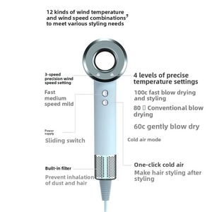 Nuevo Secador de Pelo Profesional con Control de Temperatura, Función de Iones - Ligero y para un Peinado Suave, Secado Doméstico - Product Image 3