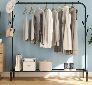 Porte-manteau en métal moderne robuste avec crochets, gain de place, organisateur de rangement pour manteaux et chapeaux - Product Image 5