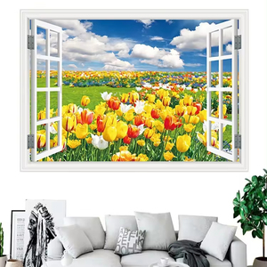 <span class=keywords><strong>Simulation</strong></span> Faux Fenêtre Auto-Adhésif Salon Décoration <span class=keywords><strong>Peinture</strong></span> <span class=keywords><strong>Chambre</strong></span> Mur Paysage Autocollant Mural Autocollant Mural - Product Image 1