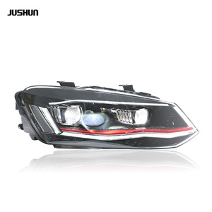 Feux de jour à LED Volkswagen POLO 11-18, phare à double lentille, assemblage Jushun, argent/rouge, matériau PC, état neuf - Product Image 2