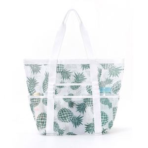 Sac de shopping réutilisable imperméable à motif mignon personnalisé en gros, sac de voyage en maille de nylon, sac de plage pour femmes, sac de week-end - Product Image 6