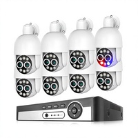 Système de caméra de sécurité AI PTZ POE 8 canaux 8MP 4K avec zoom 8X, double objectif, détection humaine et kit de protection d'enregistrement
