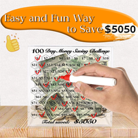 100 Day Savings Challenge Acrylique Cash Box Hammer Smash Breakable Piggy Bank for Gifting