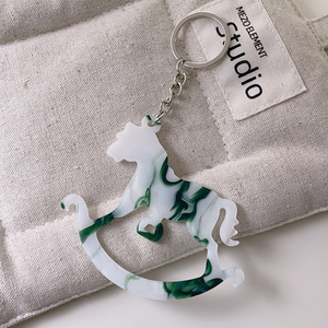 Cartoon Cute New Creative Animal Horse Keychain <b>Bag</b> Car Key Charm Accessory Acrylic Durable Eco-Friendly Wholesale - Product Image 2