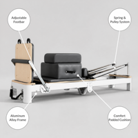 Machine de Pilates pliable en aluminium, multifonctionnelle, écologique, réglable et personnalisable, avec garantie de 5 ans