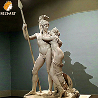 Estatua de Afrodita y Ares de Tamaño Real en Mármol Natural, Escultura Clásica Griega Tallada a Mano, Marca MILY, en Venta