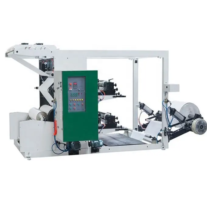पेपर बैग लोगो जंबो रोल फ्लेक्सो ग्राफिक प्रिंटिंग मशीन, 2 कलर फ्लेक्सो कमर्शियल पेपर प्रिंटिंग मशीन बड़े रोल