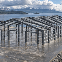 Structure en acier à longue portée pour entrepôt de stockage en vrac, installation logistique, conception de bâtiment métallique préfabriqué